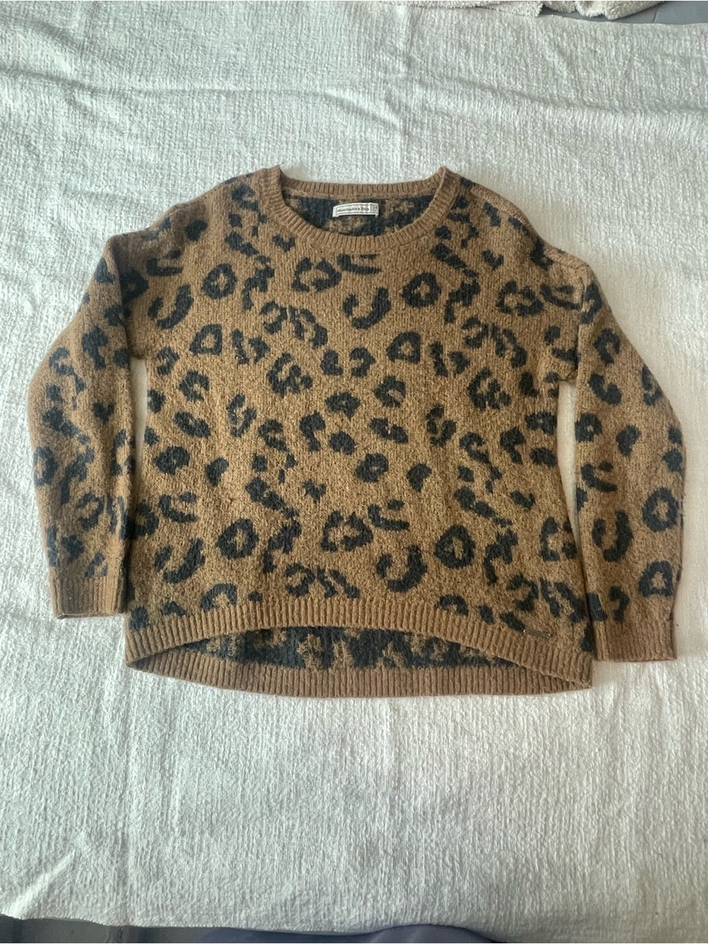 Abercrombie & Fitch Brown Leopard Crewneck Sweater